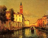 Noel Bouvard Gondola on a Venetian Canal painting